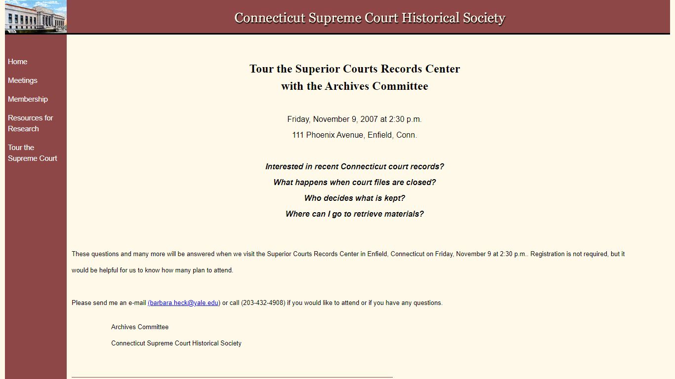 Tour the Superior Courts Records Center - Connecticut